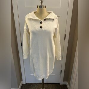 Winter White Button-Up Sweater Dress - NWT